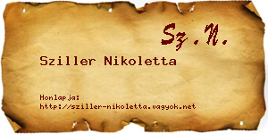 Sziller Nikoletta névjegykártya