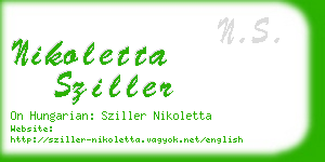 nikoletta sziller business card